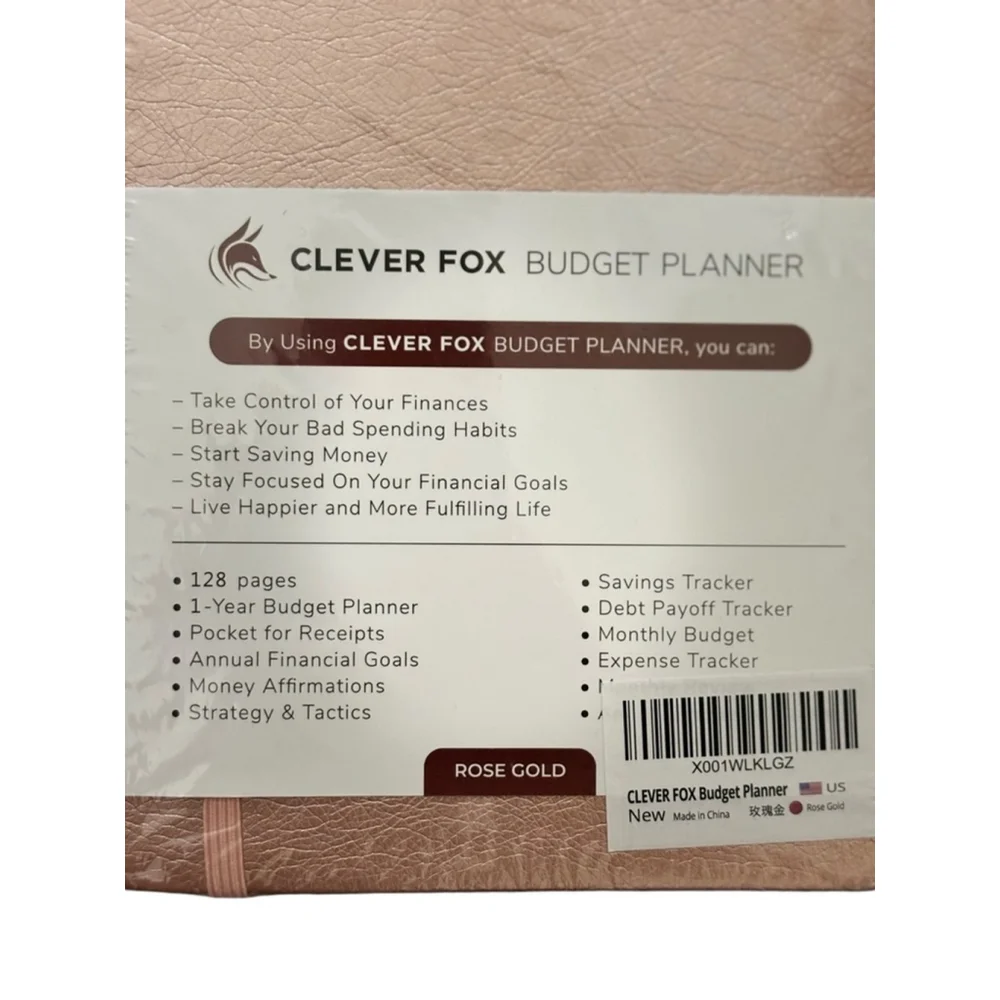 Unisex Clever Fox Budget Planner A5 Rose Gold